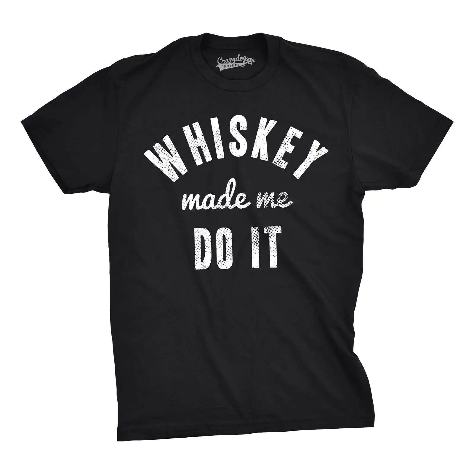 Мужская футболка Whiskey Made Me Do It забавная для напитков парней (черная) Топы Harajuku
