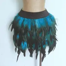 Новинка, птичье перо, юбка, винтажное однотонное короткое платье, сказочное платье, сплошной сексуальный, танцевальная юбка, настоящее перо