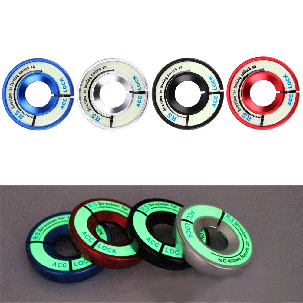 

VODOOL Aluminum Alloy Luminous Car Ignition Key Switch Ring Cover Key Hole Decor Ring Circle Sticker For VW Golf 6/GTI/CC/Polo