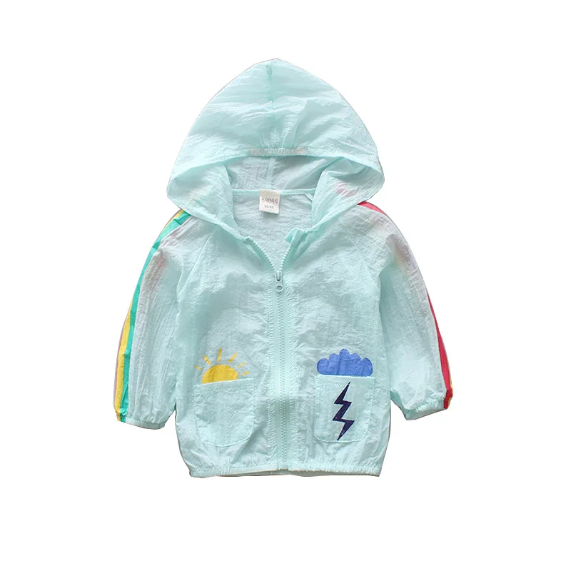 

Children's rainbow sunscreen 2019 summer new male and female baby Korean version of foreign air conditioning suit 0-2T-3T-4T-5T