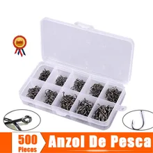 500 Pieces lot 3 12 SET mustad Fishing Hook High Carbon Steel With hole Barbed