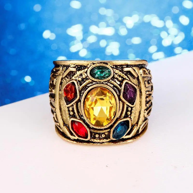 Дропшиппинг Marvel Мстители 4 танос кольца Железный человек Gauntlet bague homme anillos mujer женские ювелирные изделия с кристаллами