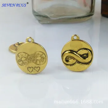 

High Quality 50 Pieces/Lot Diameter 20mm Embossment Infinity Symbol Metal Infinity Pendants Charm