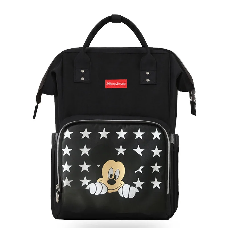 

Disney Mickey Minnie Travel Diaper Bag Bolsa Maternidade Waterproof Stroller Bag USB Baby Bottle Warmer Mummy Backpack Nappy Bag