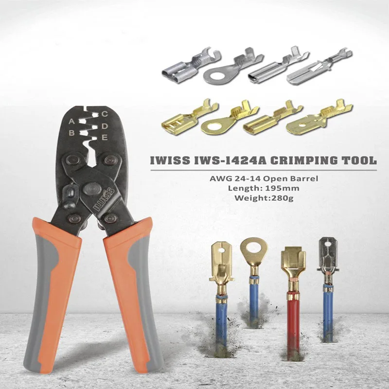 IWISS Wire Clamp Open Barrel Terminal Crimper Plier Tool for Molex