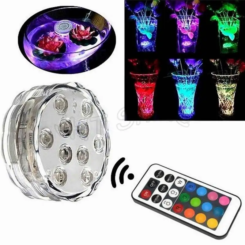 

2x Wedding Decoration Remote Control RGB Submersible LED Light Party Christmas Hookah Shisha Vase Fish Tank Table Halloween