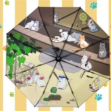 Аниме мультфильм игры Neko Atsume милый кот печать зонтик Аниме Солнце Дождь Складной Зонтик Подарок Хэллоуин косплей зонтик подарок