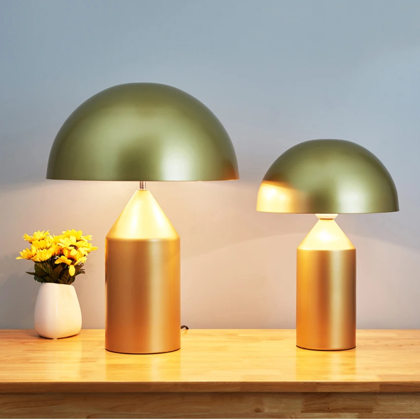 

Post-modern Gold Mushroom Table Lamp Lights Led Iron Desk Lamps Living Room Bedroom Bedside Study Lighting Luminaire Luminaria