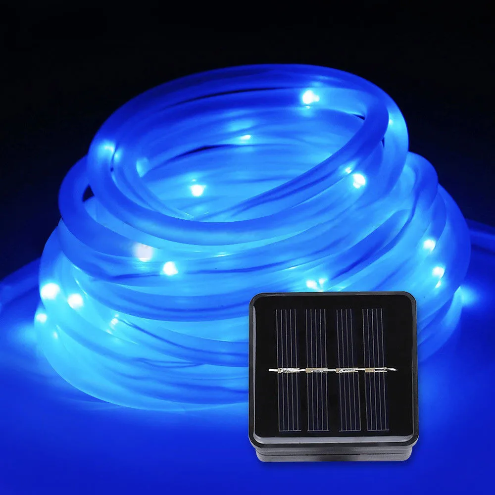 LED Solar Power String Fairy Light Rope Tube Lamp Garden Yard Party Introduction long arvore de natal