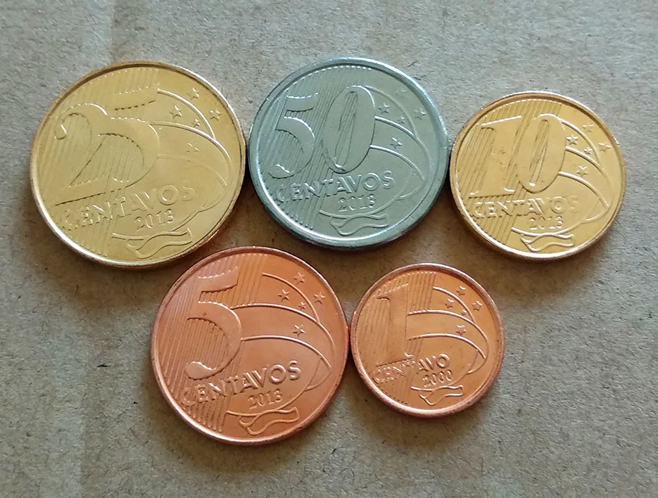 

Brazil 5pcs coins set