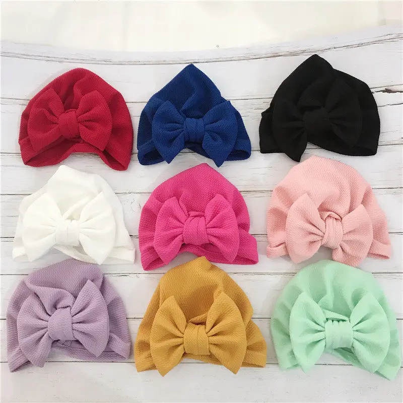 

Big Bowknot Baby Headbands Knotted Infant Headwraps Newborn Turban Hats Babes Caps