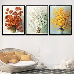Акварель картина украшения Nordic Стиль цветок ромашка Плакаты и отпечатки стены A4 Холсте Картину Для Кухня Room No Frame