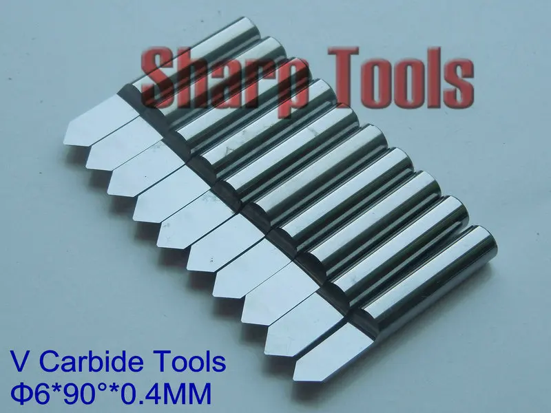 

90 Angle 6x0.4MM V Bit Carbide PCB CNC Engraving Bits, Tungsten Carbide Milling Cutter Micro End Mills for Wood Cutter 3D Relief