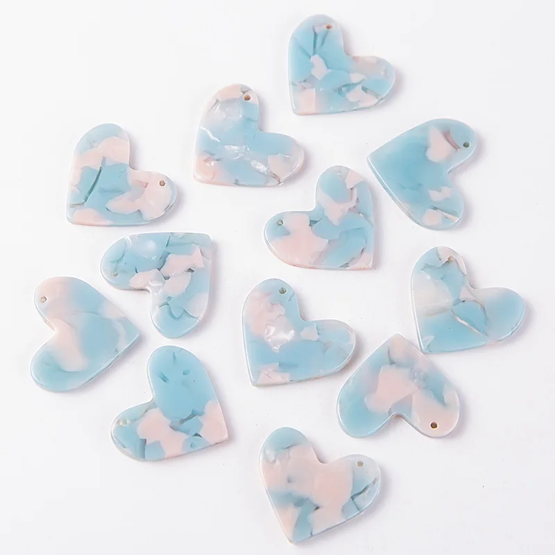 Heart Acetate Cabochon Gems For Native American Beaded Earring with a holes 23x20MM 30PCS/LOT am TAIDIAN - Цвет: CSX-13