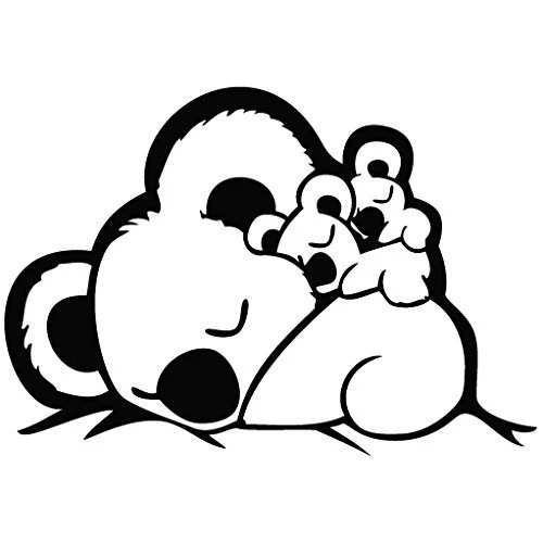 Koala Sleep Together - Cartoon Decal [12cm Black] Vinyl Sticker for window  _ - AliExpress Mobile
