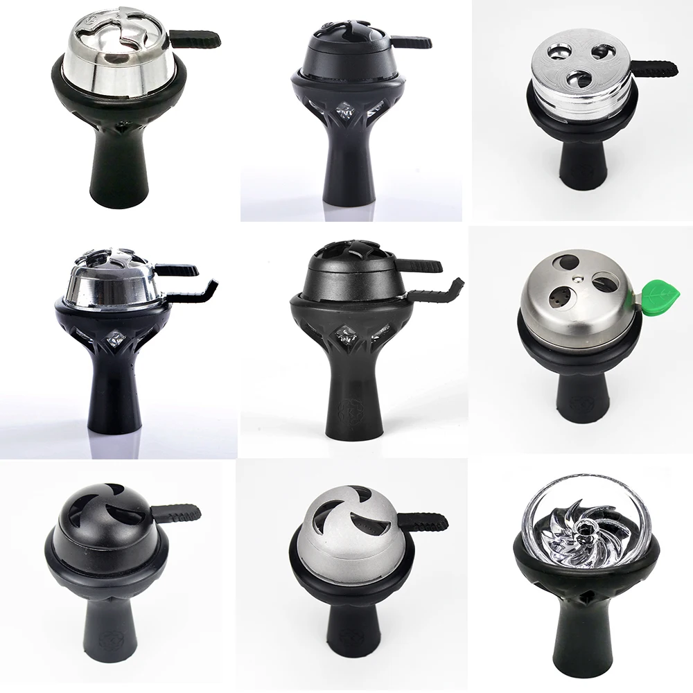 

New Shisha Bowl with Charcoal Holder Silicone Tobacco Bowl Metal Hookah Kaloud Set Narguiles Sheesha Water Pipe Narguile Chicha