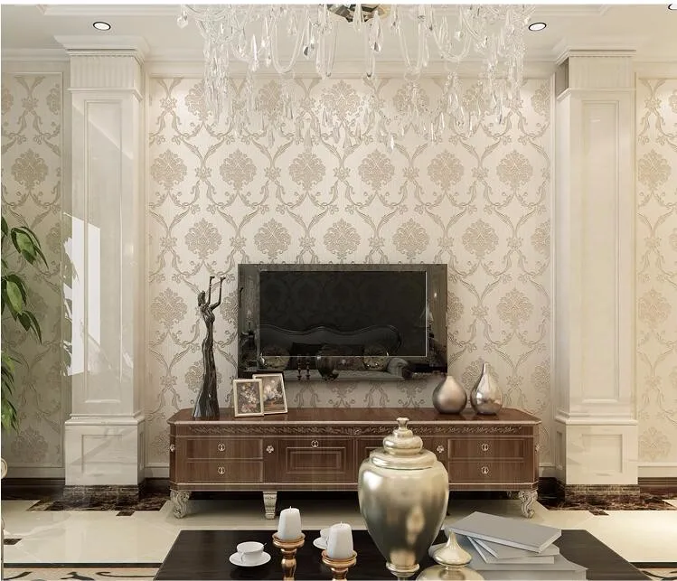 Living room backdrop restaurant walkway wallpaper Retro European bronzing pearl 3D stereoscopic sculpture wallpaper 23 QQ20161128234739