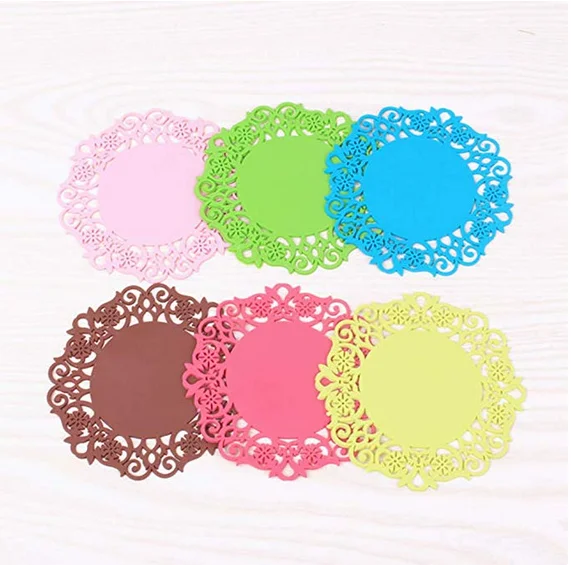 Small Silicone Insulation Coaster Mat Or Pad For Non Slip Resistant Cup (Random Color) 6 As Shown | Дом и сад