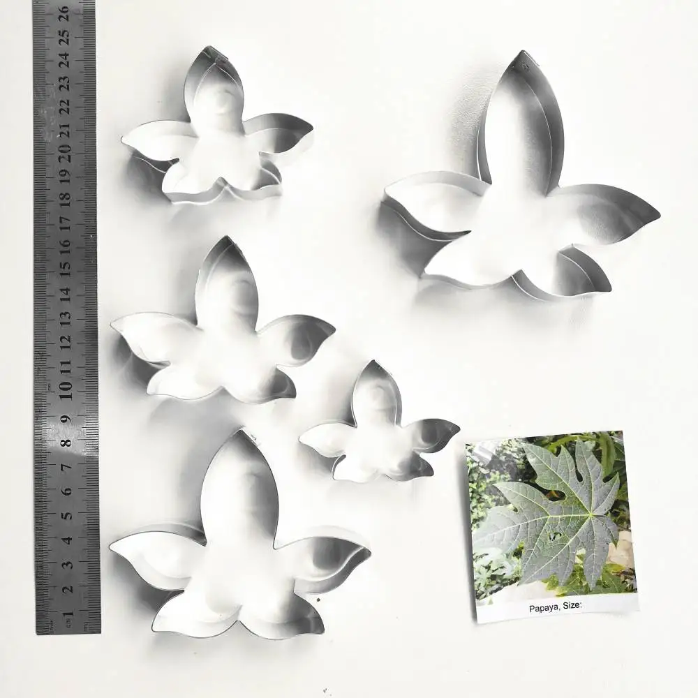 

Papaya leaf Full Set Cutters,sugar flower mold,Sugarcraft cutters, fondant cutter,Clay flower cutters,sugar flower cutting knife