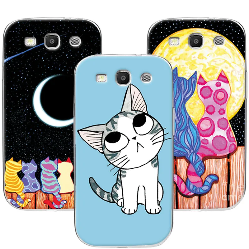 

Cute Painted Dog Bear Cat Case Shell For Samsung S3 GT-I9300 Neo i9301 Duos i9300i Fundas Back Cover For Samsung Galaxy S3 SIII