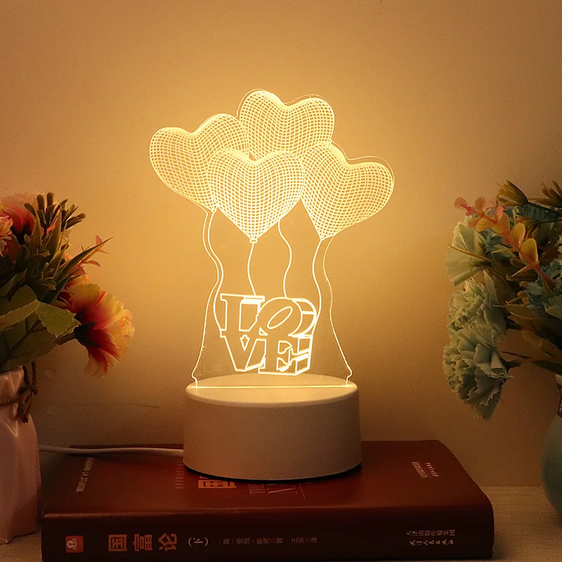 Najtaniej 3D dinozaur lampka nocna LED WarmWhite USB przycisk akrylowe światła optyczne decor noce lampy prezenty dla dzieci dla dziecka dziecko DIY design