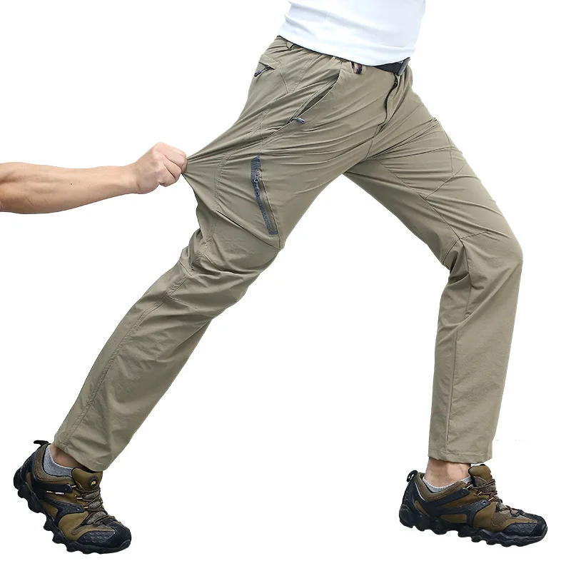 

Men Elastic Waterproof Multifunction Pants New 2018 Summer Men's Active Long Trousers Male Sweatpants Slim Tactical Pants L-4XL