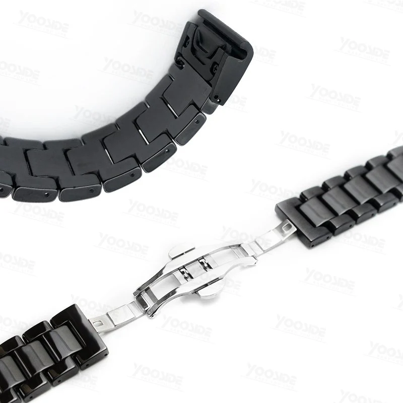 Yooside 22mm borboleta cerâmica fivela para garmin
