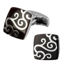Men’s shirts Cufflinks high-quality copper material silver auspicious clouds pattern Cufflinks 2 pairs of packaging for sale