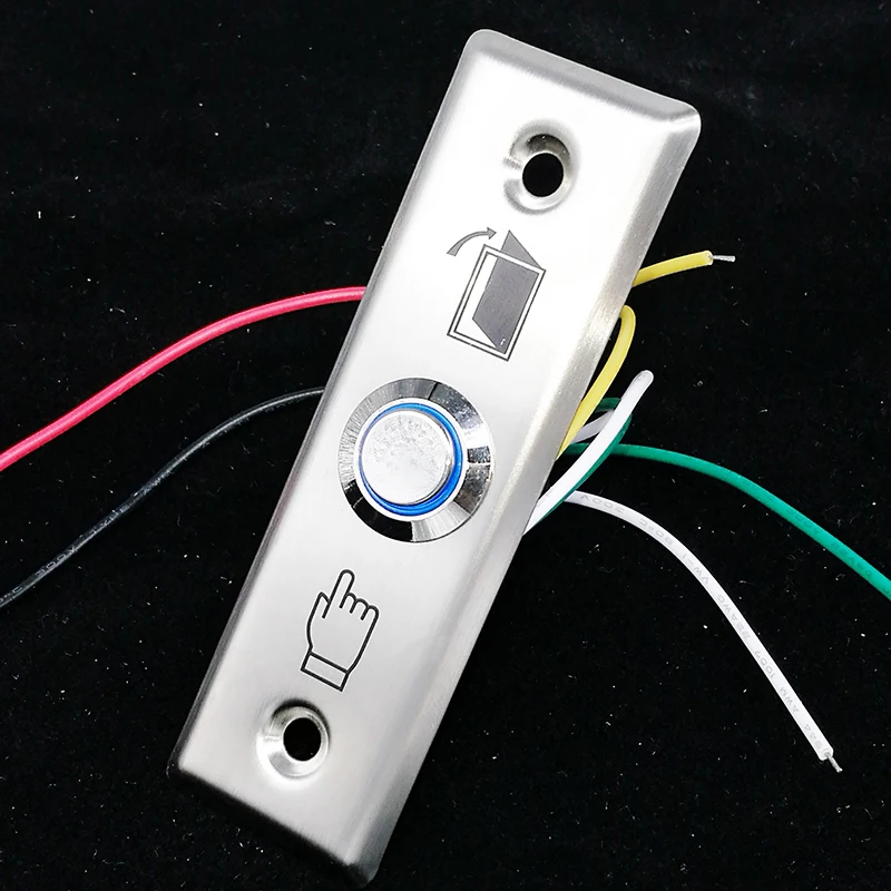

10pcs No/NC/Com Stainless Steel Door Exit Button Switch with Led Light Metal push button switch for home Door security system