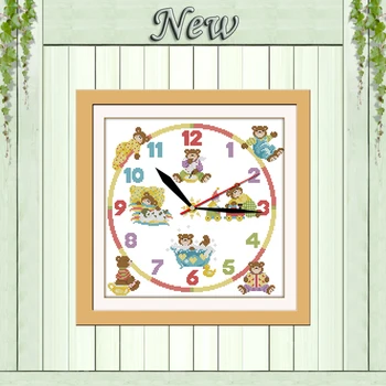 

Winnie the Pooh clock decor painting counted printed on canvas DMC 14CT 11CT Chinese Cross Stitch Needlework Set Embroidery kits
