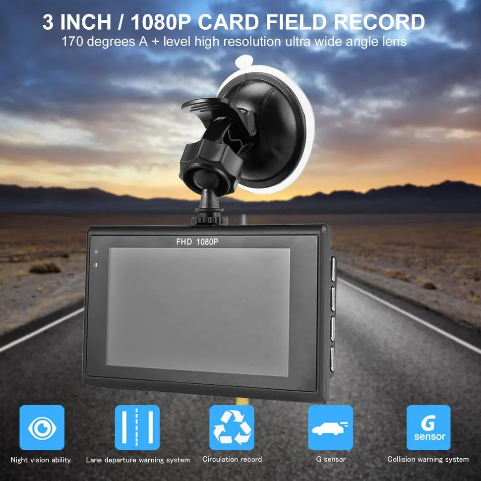 

2pcs 3.0inch 12MP 1080P Car DVR Driving Recorder Camcorder LED Night Vision