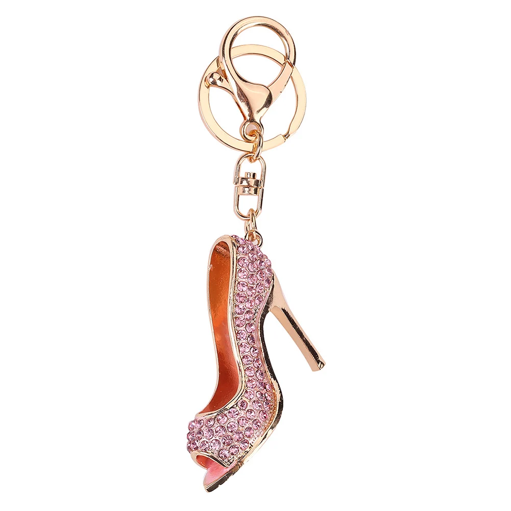 

Delicate Crystal Keychains For Women Rhinestone High Heel Keychain Shoe Charm Handbag Car Keys Holder Pendant Keyring chaveiro