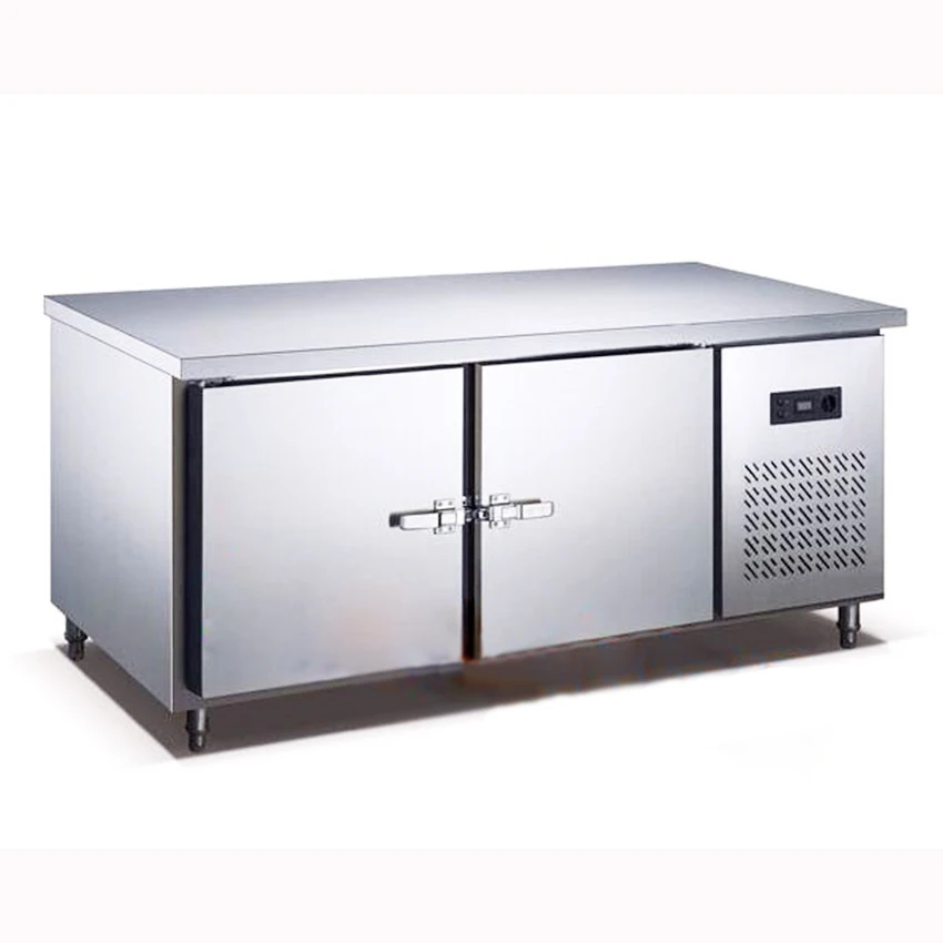 250L cocina Acero inoxidable bajo mostrador refrigerador armario Plan