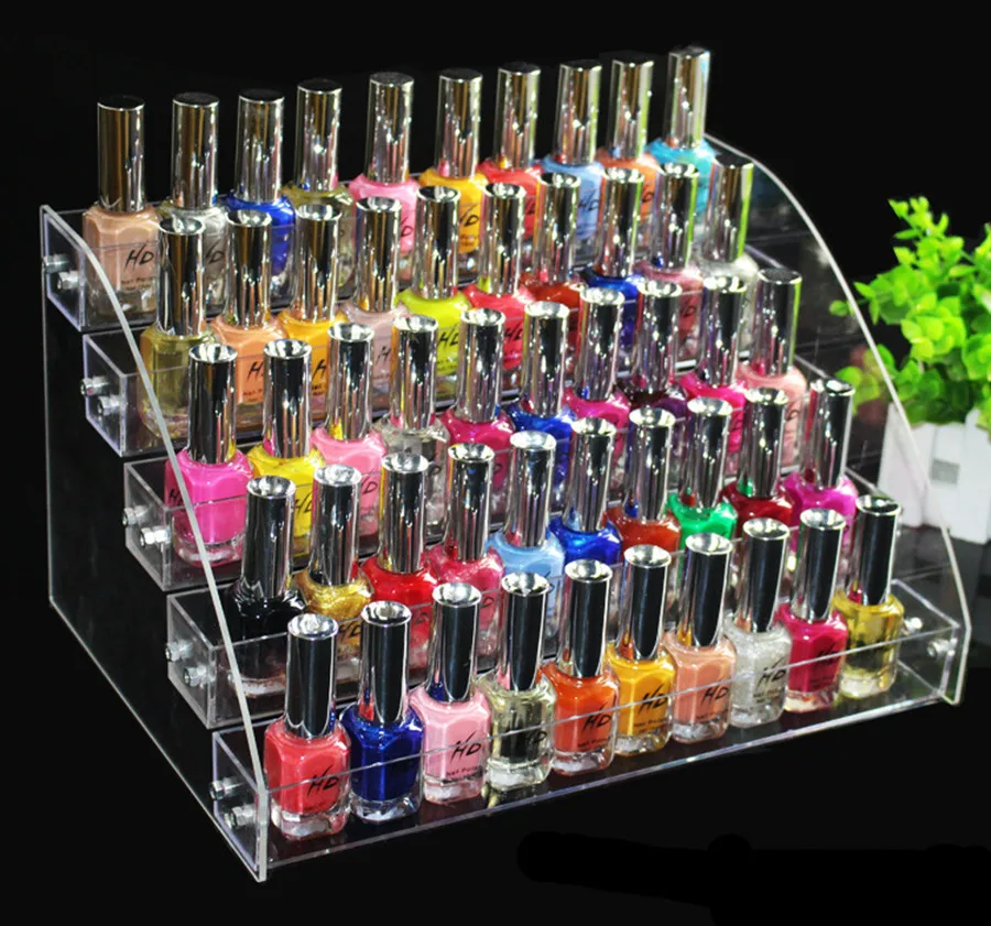 

5 Tiers Clear Makeup Cosmetic Acrylic Organizer Lipstick Jewelry Display Stand Holder Nail Polish Rack 31x22.3x17cm