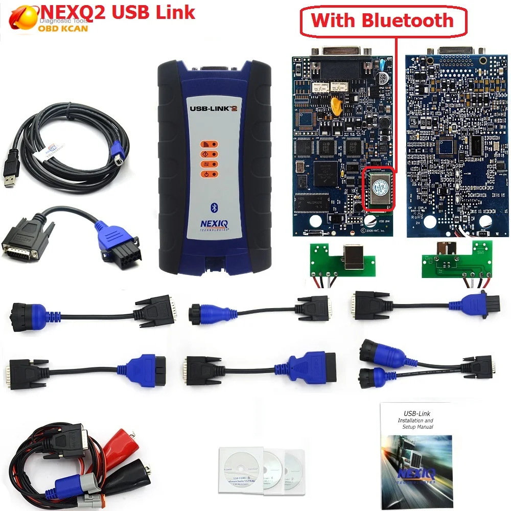 

NEXIQ 2 USB Link Diesel Truck Diagnostic Tool 125032 NEXIQ2 Bluetooth With Plastic Box for Heavy Duty Truck Better Than DPA5
