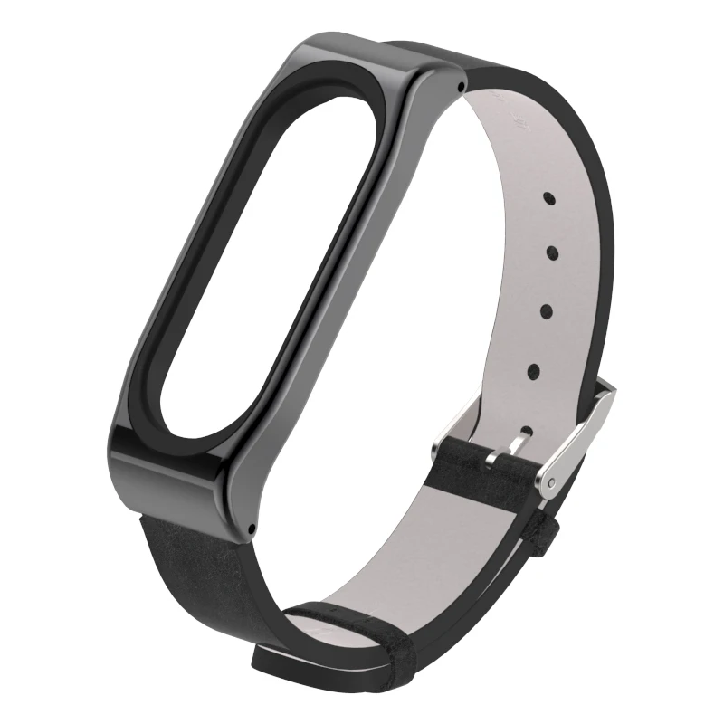 Black Браслет mi jobs mi Band 4 из искусственной кожи для Xiaomi mi Band 4 Ремешок Браслет mi band 3 умные часы браслеты Pulseira mi band 3 - Цвет: Black