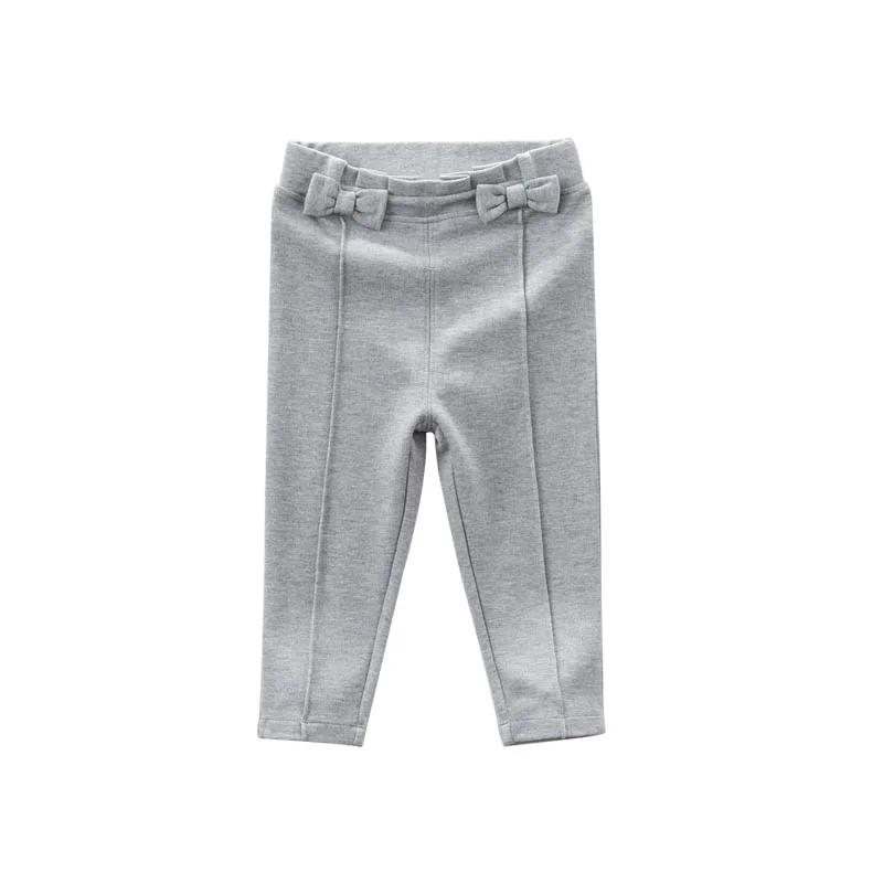 DBB6926 dave bella/весенние модные брюки для маленьких девочек; детские брюки с бантами; детская эксклюзивная одежда - Цвет: Серый