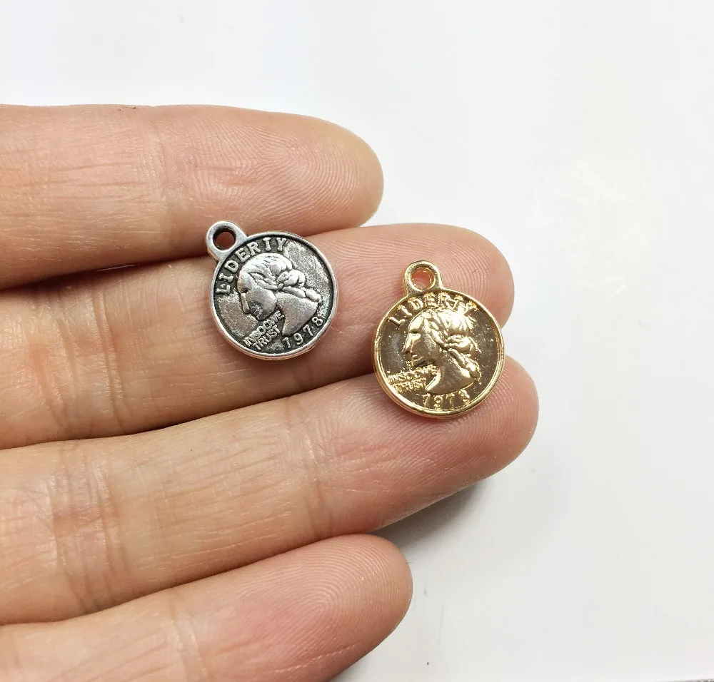

Eruifa 20pcs 12mm Popular Man Coin Charms Zinc Alloy necklace,earring bracelet jewelry DIY handmade 2 colors