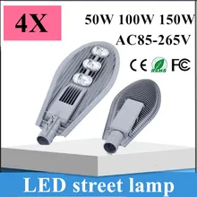 4 шт. Орд 50Вт 100 W 150 W светодиодные уличные фонари Водонепроницаемый IP65 дорожная лампа AC85-265V промышленная лампа наружного освещения