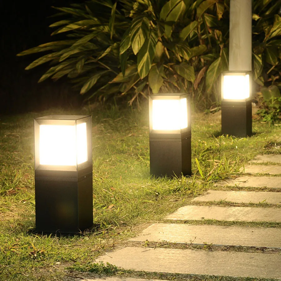 Thrisdar Outdoor Tuin Landschap Gazon Lampen Waterdicht Pathway Villa Binnenplaats Gazon Pijler Licht Park Street Bollards Lamp