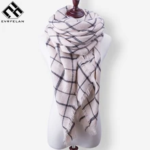 Evrfelan New Fashion Winter Scarf Luxury Brand Ladies Scarves Wraps Women Warm Shawls Scarf Women Triangle Bandana 140*140*210
