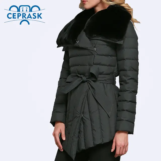 Best price at $152 Cheap Ceprask 2016 New High Quality Jacket women Winter coat Warm Parka Padded Cotton Short Fur Jacket coat Womens Clothing Outerwear