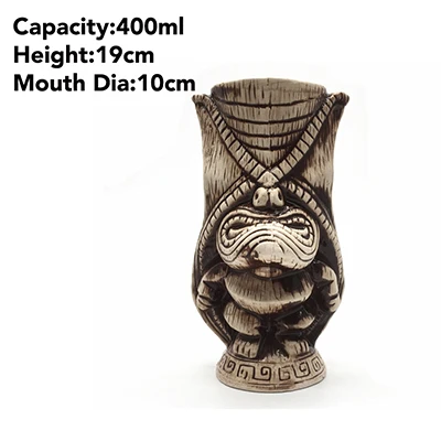 Hawaii-Themed Ceramic Tiki Beverage Mug