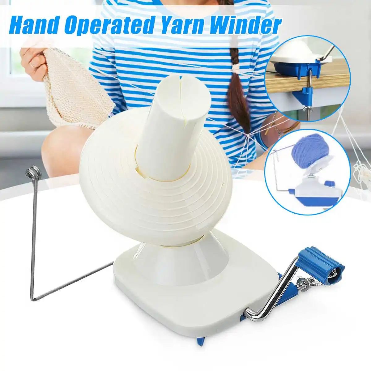 

DIY Sewing Portable Hand-Operated Yarn Winder Fiber Wool String Ball Thread Skein Cable Winder Machine for Making Craft Tools