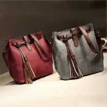 Women Casual PU Leather Bucket Handbags Madam Fashion Shoulder Bags For Teenage Girls Shopping Messenger Bags
