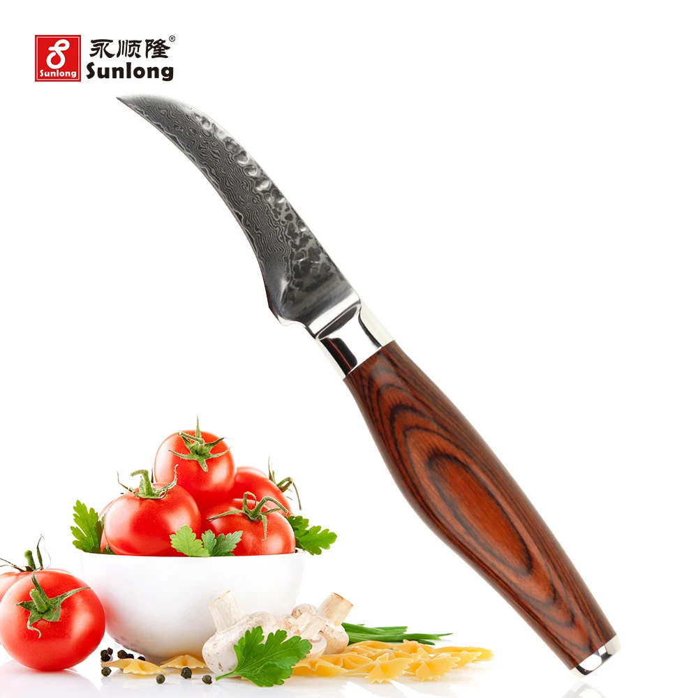 Sunlong 3 дюйма Фруктовый нож Дамаск кухонные ножи супер Sharp для очистки овощей
