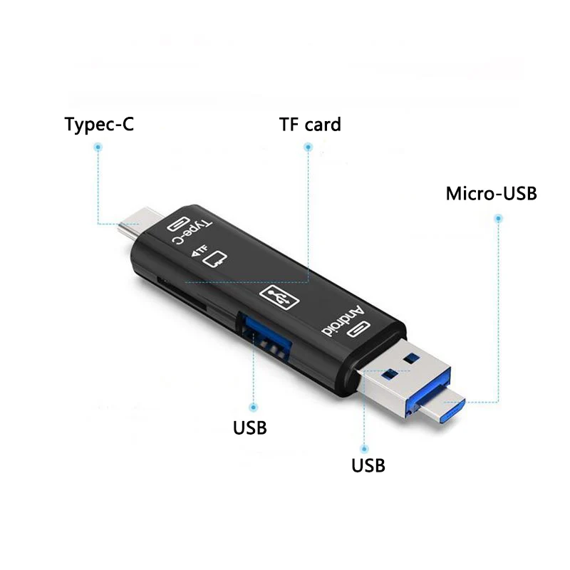 Micro USB 3.0 Smart Card Reader To Type-C Flash Drive Adapter For Computer Laptop Accessories OTG Multi-Function TF Card Gadget Micro USB 3.0 Smart Card Reader To Type-C Flash Drive Adapter For Computer Laptop Accessories OTG Multi-Function TF Card Gadget