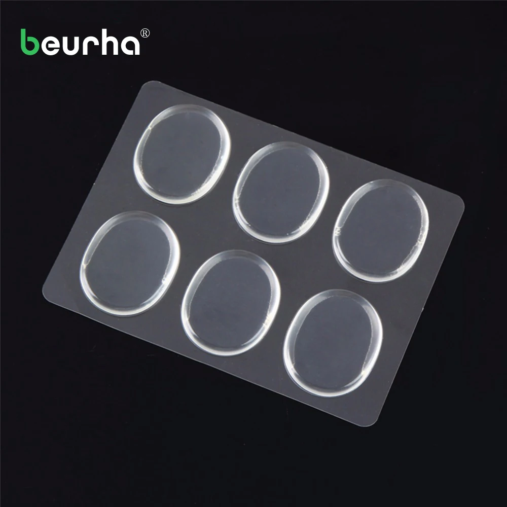 

1Pack/6PCS Clear Round Shape Female Silicone Gel Heel Shoe Insole Inserts Pad Cushion Foot Care Heel Grips Liner Foot Care Tool