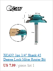 XCAN 3 шт. 1/4 ''хвостовик деревообрабатывающий фреза с прямой отделкой шаблон фреза долота ласточкин хвост Фрезерные фрезы