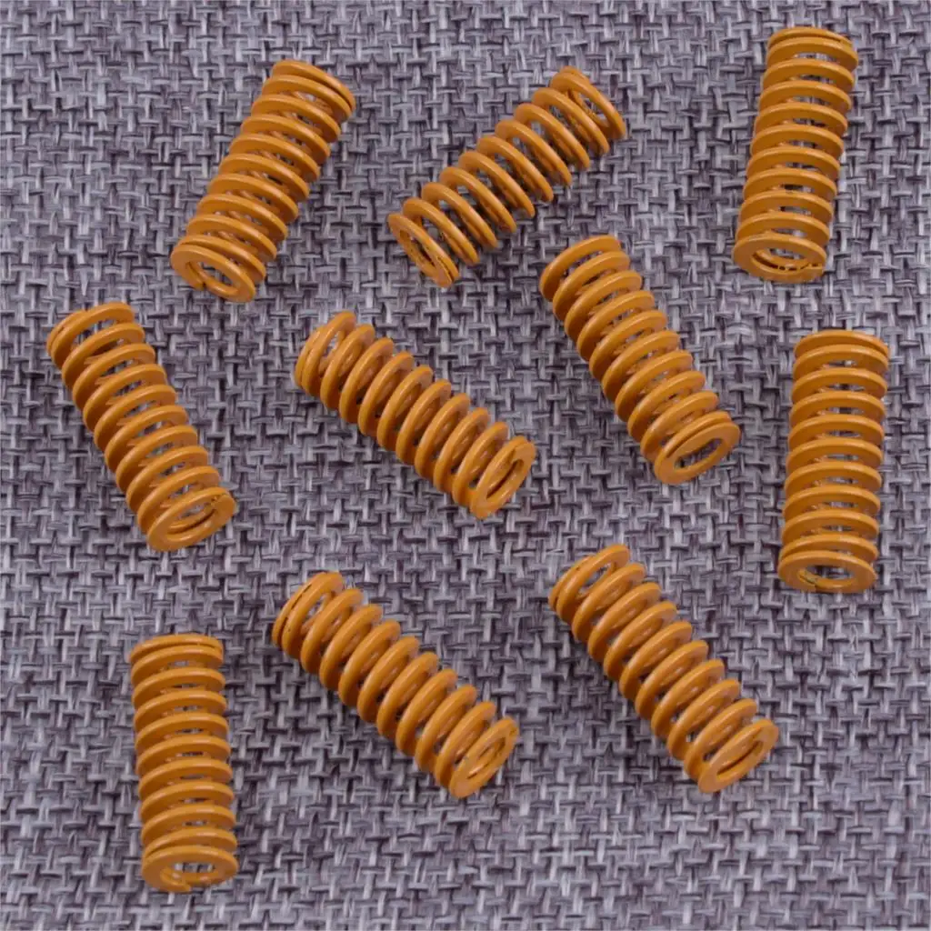

LETAOSK 10pcs Yellow 8mm Light Load Spiral Stamping Compression Outer Dia 20mm Long Lightest Load Compression Mould Die Spring